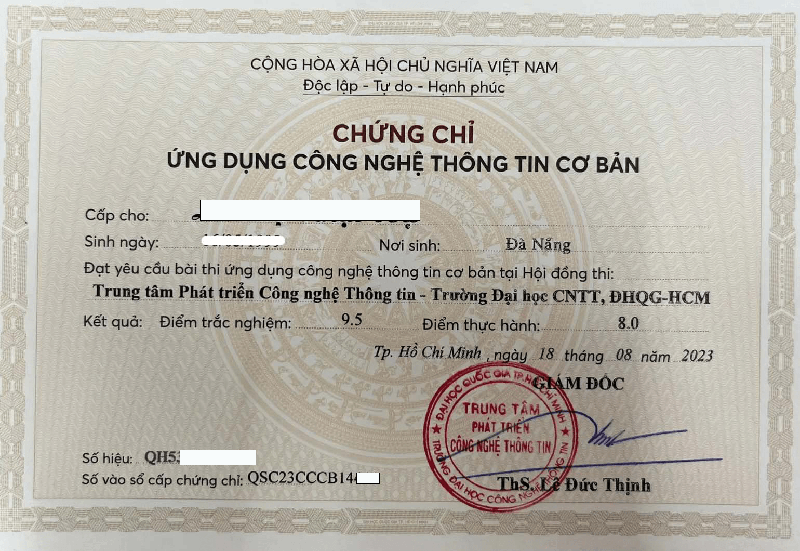 Chứng chỉ tin học Trường ĐH CNTT, ĐHQG-HCM