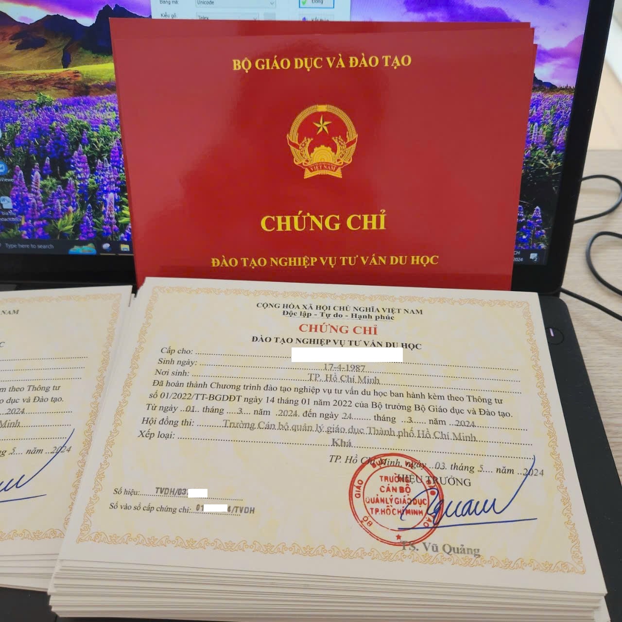 Mẫu Chứng chỉ tư vấn du học